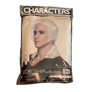 Lordship With Bow Wig White One Size Fits Most Adult New